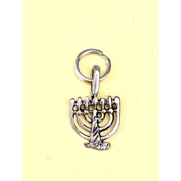 Menorah Sterling Silver Jewelry Charm #hanukkah - Picture 1 of 3